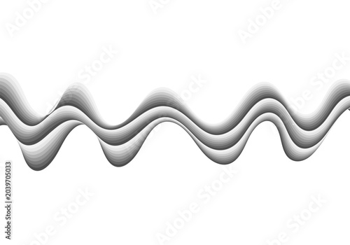 Abstract black and white wave with smooth lines and gradients for creating stylish background images. Eps 10