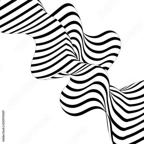 
Artistic black and white wave with a fluidity effect and alternating contrasting stripes. Eps 10