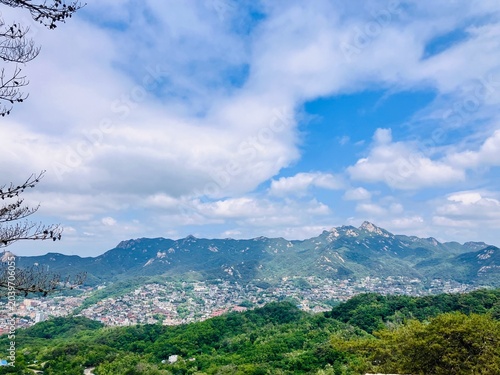 Photography seoul city view from the mountain
