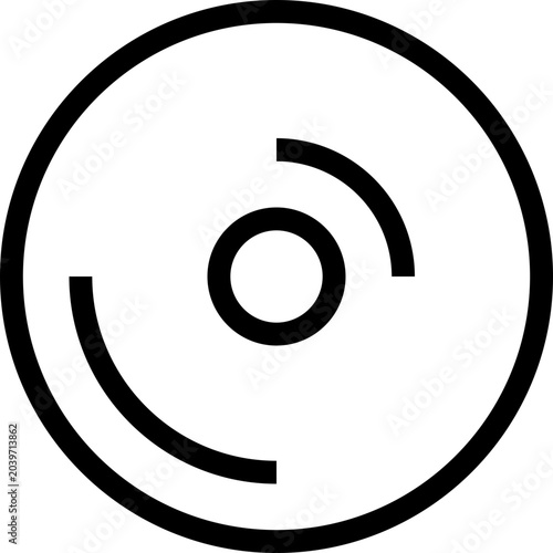 DVD Disk Outline Icon
