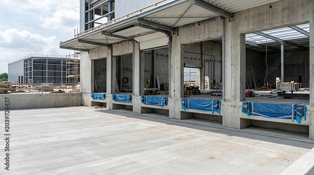 Naklejka premium Loading dock under construction isolated on a clean white background