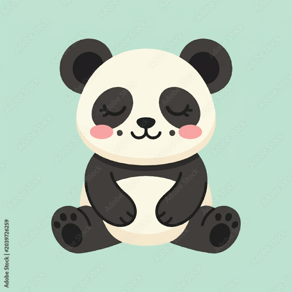 Naklejka premium Modern, minimal, futuristic panda illustration designed for 2026, leveraging AI-inspired aesthetics and playful charm for a unique visual identity