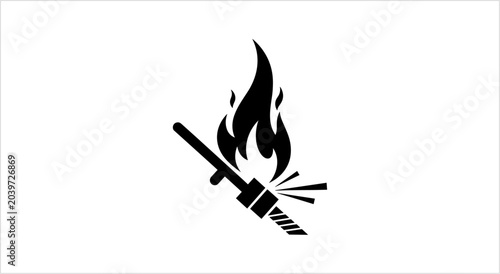 Foto Illustration of a lit fuse with sparks and flames.