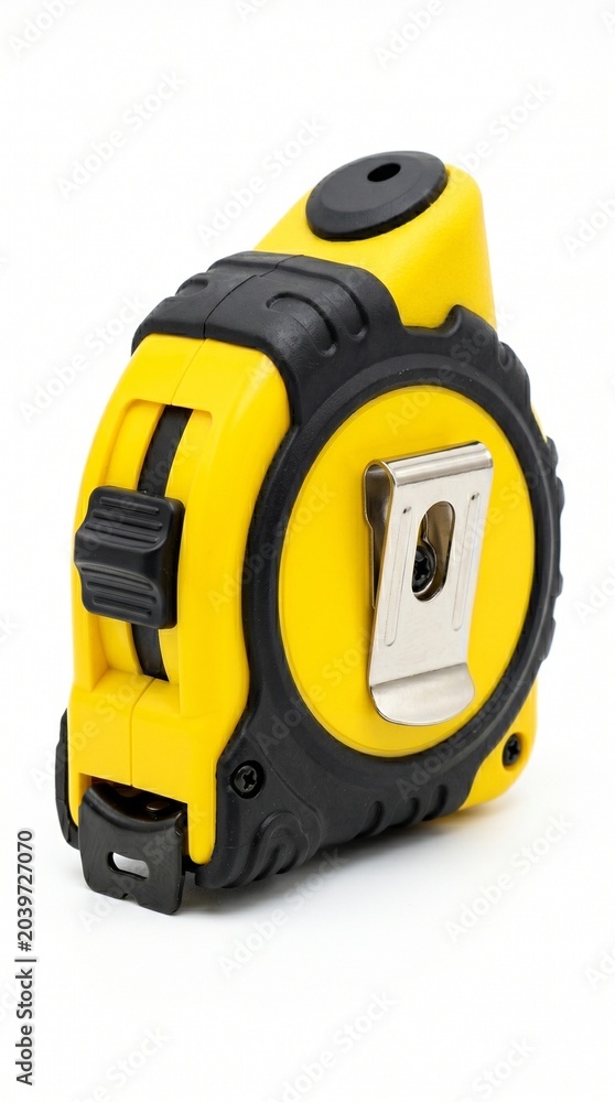 Naklejka premium Yellow and Black Tape Measure Tool on White