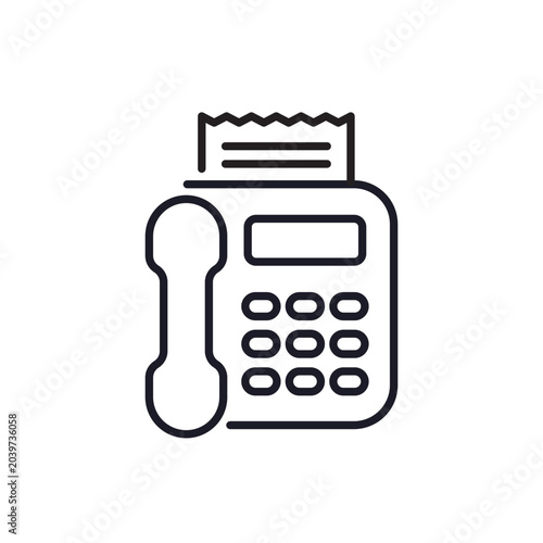 Bild auf Leinwand fax machine icon, line design on white