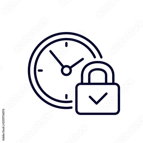 fixed time line icon on white