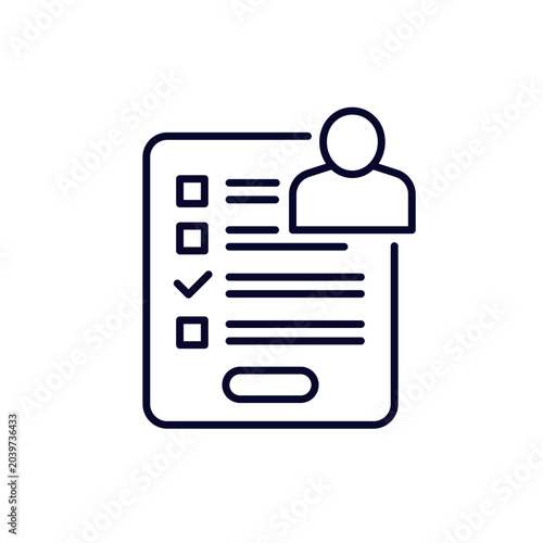 Cuadro en lienzo online voting line icon with voter and ballot