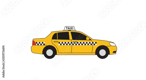 Foto Yellow Taxi Cab Illustration on White Background