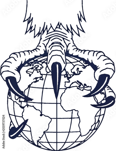 Eagle Claw Gripping Lightning Bolt Icon – Bird of Prey Talon Holding Thunderbolt Vector Logo