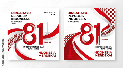 Dirgahayu Indonesia 81st Independence Day Celebration 2026 Vector Graphics