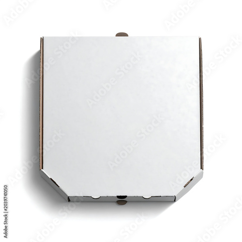 White Pizza Box Packaging Mockup Isolated Design