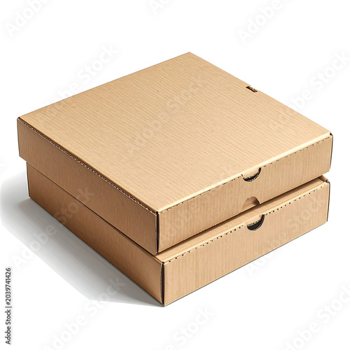 Brown Cardboard Pizza Box Packaging Mockup Design