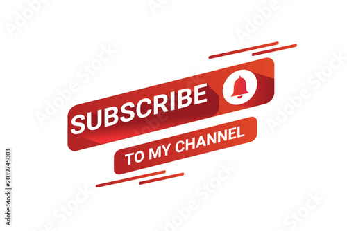 Subscription button with bell icon for notification