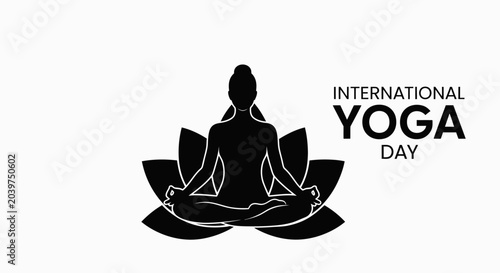 International Yoga Day Meditation Logo Design.
