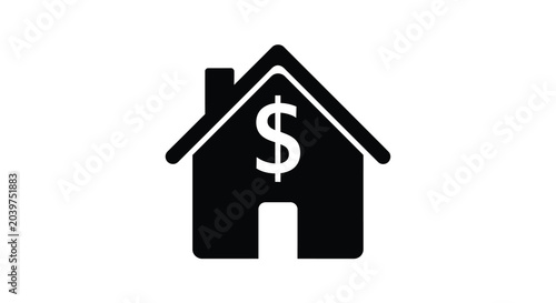 house with dollar sign flat icon black