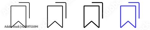 Fotografi Bookmark collection favorite saved label multiple linear icon set