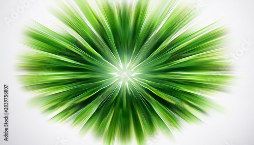 A Vibrant Green Starburst Radiates From The Center Creating A Mesmerizing Bokeh Effect On A Clean White Background