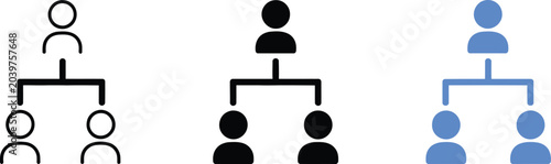 Bild auf Leinwand Organizational Chart Icon Showing Manager And Employees In Hierarchical Structure For Business Management And Corporate Leadership Vector