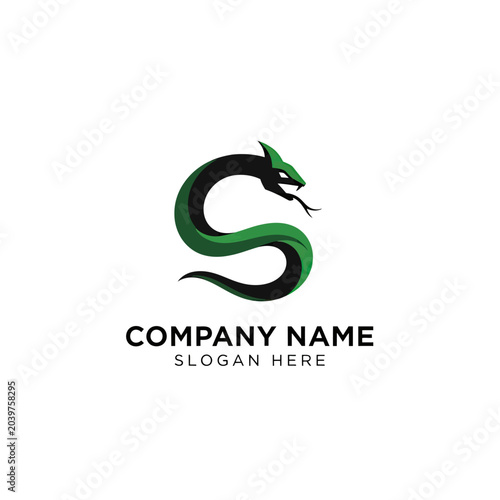 Snake Letter S Logo Design Concept