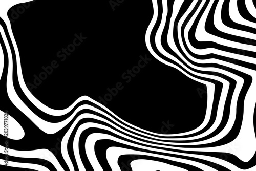 Geometric black and white pattern creating an effect of depth and perspective. Eps 10