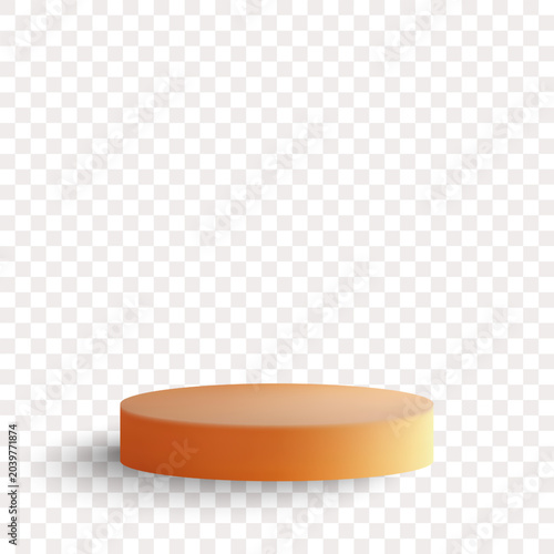 Minimalistic orange pedestal for product presentation on a transparent background. Eps 10