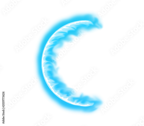 Fotografie Blue fire flame slash effect design vector
