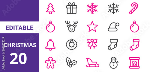 set of christmas tree graphic art with line doodle hand drawn vector illustration isolated on black