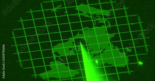 Radar cycle animation. 3d render video.