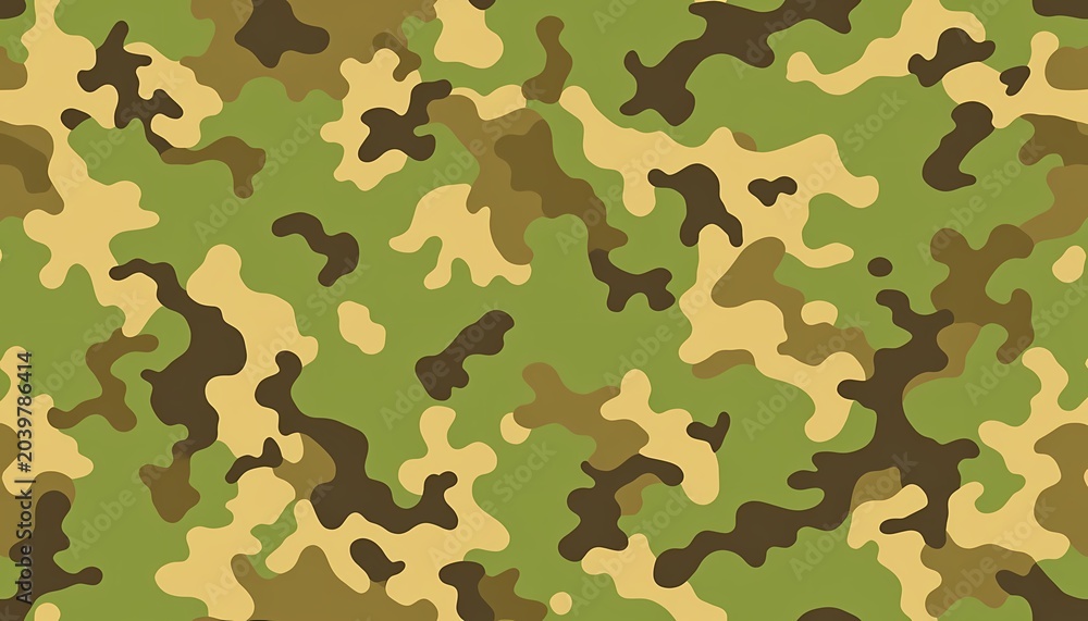 Fototapeta premium Military camouflage seamless pattern background in green and brown colors