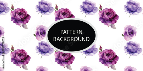 Simple flower.watercolor purple flower pattern collection