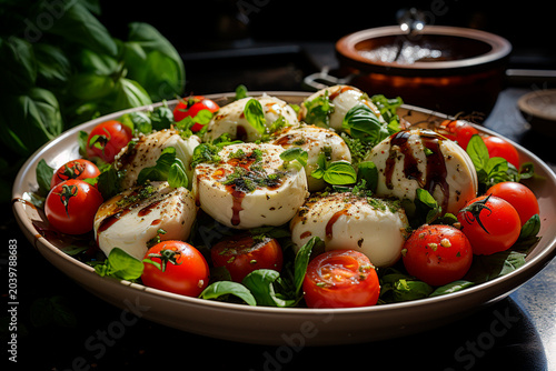 Caprese salad ingredients in various styles