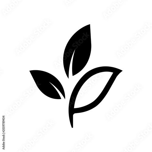 Green leaf icon vector illustration eco nature plant symbol design