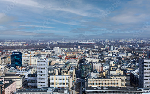 Warszawa widok na centrum miasta z Pałacu Kultury i Nauki