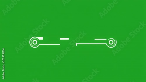 Abstract animated lower third elements on a green screen background for video editing
