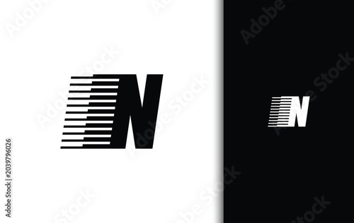 Modern Letter N Speed Line Logo Design for Technology and Corporate Brand Identity