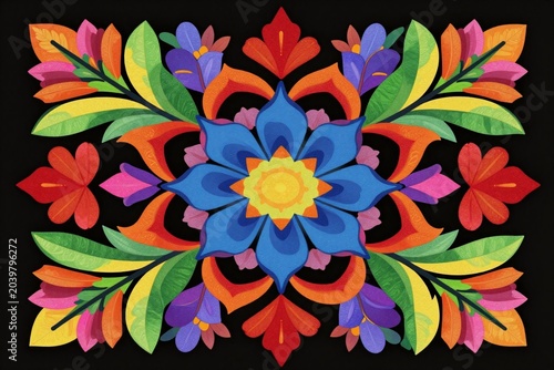 A picture of a colorful pattern on a black background