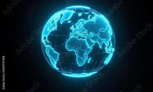 globe on blue background