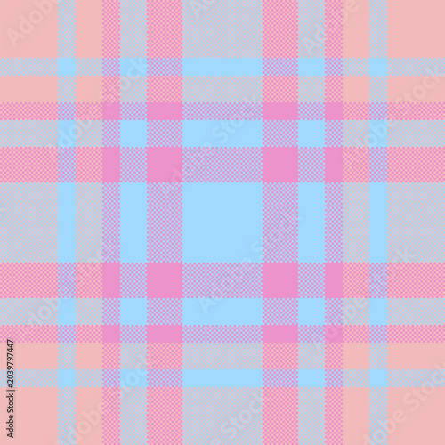 Refresh vector tartan plaid, customize textile check fabric. Cultural texture pattern background seamless in light and cyan colors.