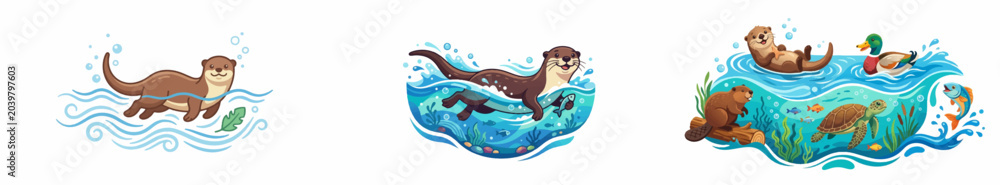 Fototapeta premium Cute Dolphin Wail Beautiful Colorful