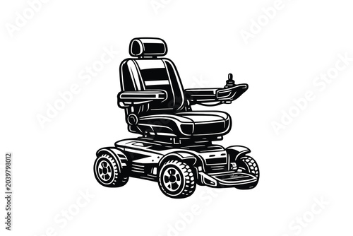 Fotografie Black electric mobility scooter with armrests