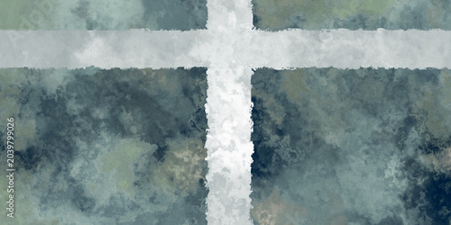 light cross with rough edges on abstract marble paint could effect dark blue muted green blue gray