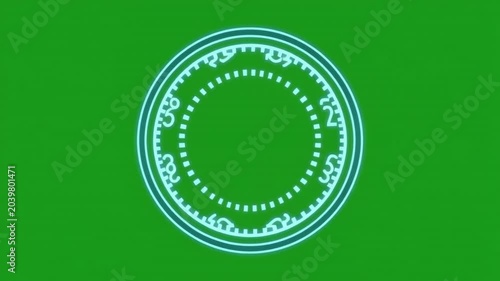 Futuristic digital interface animation on a green screen background for video editing