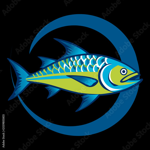 An Illustration of a unique fish with attractive colors, suitable for all business needs.