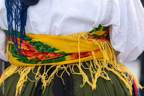 Fotografía Galicia traditional clothing with a yellow floral shawl The Concept of cultural