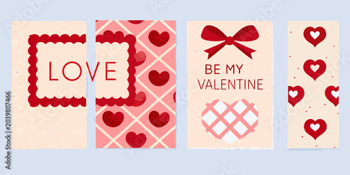 Konstfotografi valentine cards with hearts and ribbons vector