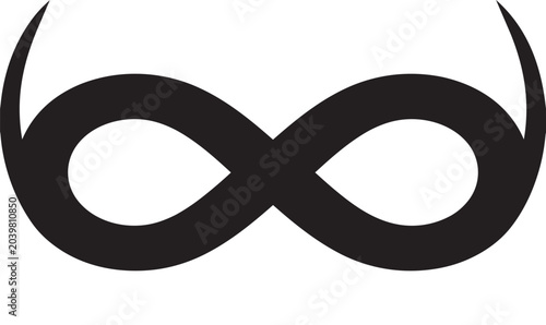 Tableau sur toile Black infinity symbol with horns