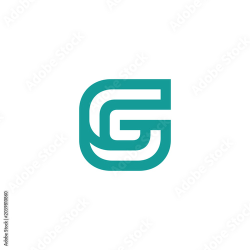 Foto Modern Teal Letter G Logo Design with Rounded Corners