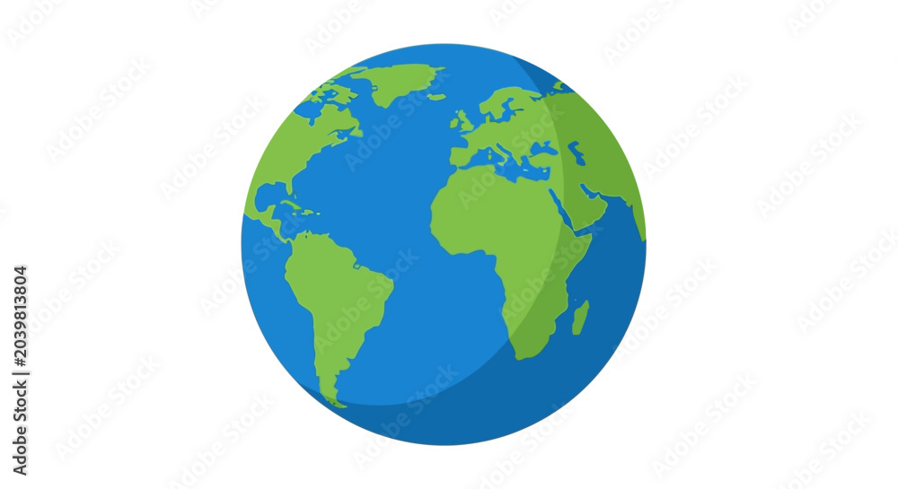 Fototapeta premium Planet earth globe map vector illustration environmental concept