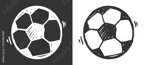 Photos Hand drawn doodle style icon of a football soccer ball