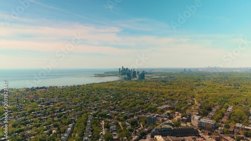 Toronto Humber Bay Waterfront Condos Spring Aerial Drone 4K